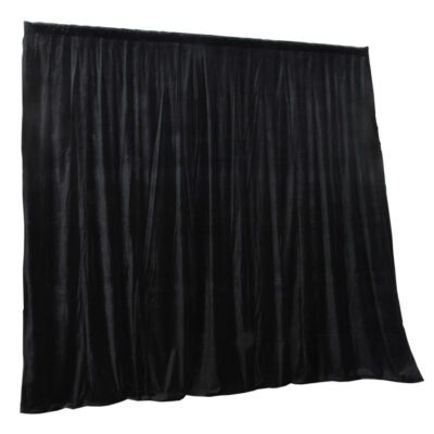 3.15mW x 3.0mD Velvet Drape with Top Pocket, Ties and Velcro Patches - Black; includes Bag