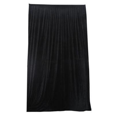 3.15mW x 6.0mD Velvet Drape with Top Pocket, Ties and Velcro Patches - Black; includes Bag