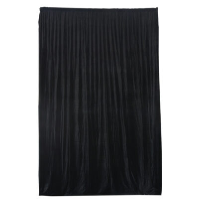3.75mW x 6.0mD Velvet Drape with Top Pocket, Ties and Velcro Patches - Black; includes Bag