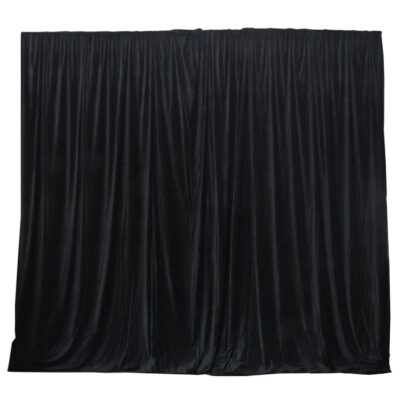 6.25mW x 6.0mD Velvet Drape with Top Pocket, Ties and Velcro Patches - Black; includes Bag