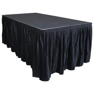 7.25mW x 0.9mD Velvet Skirt with 50mm Velcro Strip along Top and Side Patches - Black