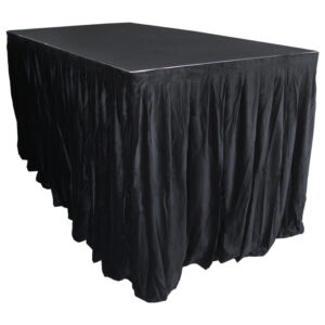 7.25mW x 1.2mD Velvet Skirt with 50mm Velcro Strip along Top and Side Patches - Black