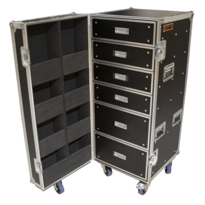 Tall (6) Drawers Road Case - Black