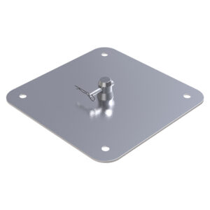 F01 Truss 310mm x 310mm x 5mm Square Aluminium Base Plate with Half-Spigots, Pin & R-Clip