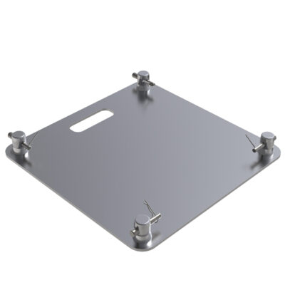 F54 Truss 550mm x 550mm x 8mm Square Laser Steel Base Plate with Spigots, Pins & R-Clips
