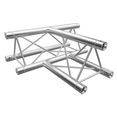 F23 Tri Truss 3 Way Horizontal T-Junction (Apex Up/Down) with Spigots, Pins & R-Clips