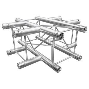 F24 Square Truss 4 Way X-Junction with Spigots, Pins & R-Clips