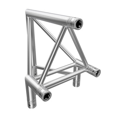 F43P Tri Truss 90° Vertical Corner (Apex Outside) with Spigots, Pins & R-Clips