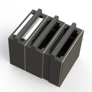 Custom CNC Plywood Insert for 3 x Fractal Design Core 2500 PCs to suit ES RC-C012-1 Cable Packer