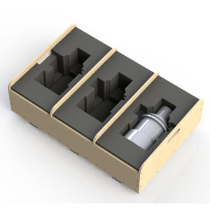 Custom CNC Plywood Box Insert for 3 x Panasonic ET-D75LE10 Projectors to suit half ES RC-C002-1 Cable Packer