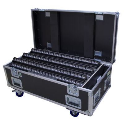 8 Unit Robert Juliat Dalis 860 Ovation Road Case with side pocket storage and hinged seperation arms