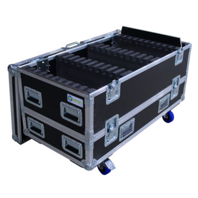 Modular case to hold VDO Sceptron bar lights. Capacity can be increased 10 lights with each level added.