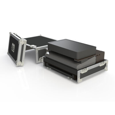 3 Piece Custom case with 1RU Slide-Out rack mount shelf for Martin M2GO Lighting Console