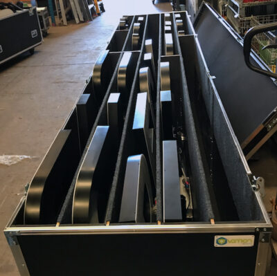 Large LED Signage Ovation Road Case with 11 x Custom Sized Compartments - Black