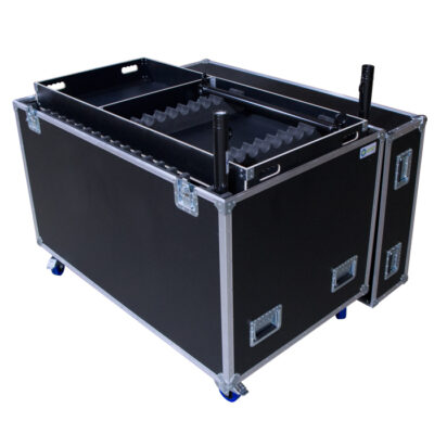20 Unit 850mm U-Drop Ovation Road Case with Removable Tray for 10 Unit 850mm U-Top