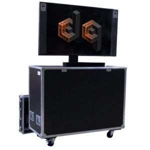 Custom TV Screen Lift case with electric TS1000 lifter to suit a Samsung 55 inch Television