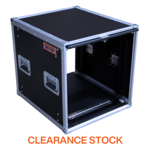 10RU STANDARD RACK MOUNT CASE with Over & Under Slide-Away Doors; 500mmD External – Black SKU: ES-RM-OVUN-10RU500