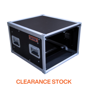 6RU Standard Rack Mount Case with Over & Under Slide-Away Doors; 500mmD External – Black SKU: ES-RM-OVUN-6RU500-0