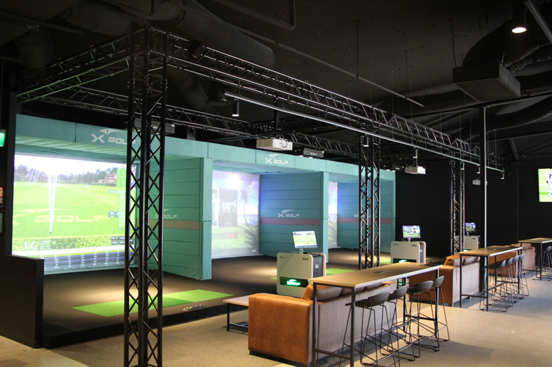 Featured image for “XGolf Elevate Indoor Golfing Experience with Global Truss”
