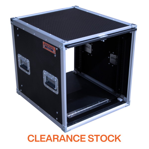 10RU STANDARD RACK MOUNT CASE with Over & Under Slide-Away Doors; 500mmD External – Black SKU