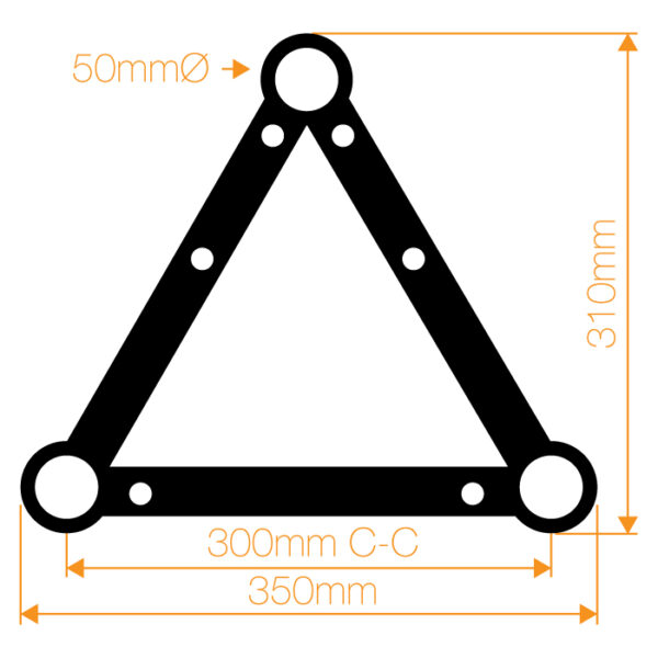 A33 Tri-Truss 90° Horizontal Corner (including bolts & spigots sets)
