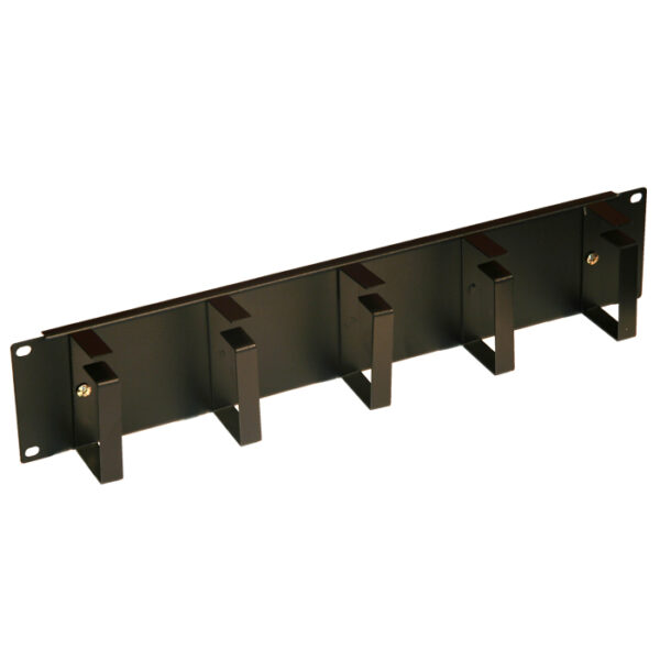 2RU Cable Management 19" Rack Mount Panel - Black