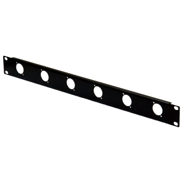 1RU 6 Connector 19" Rack Mount Panel - Black