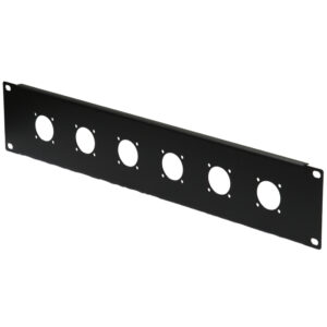 2RU 6 Connector 19" Rack Mount Panel - Black