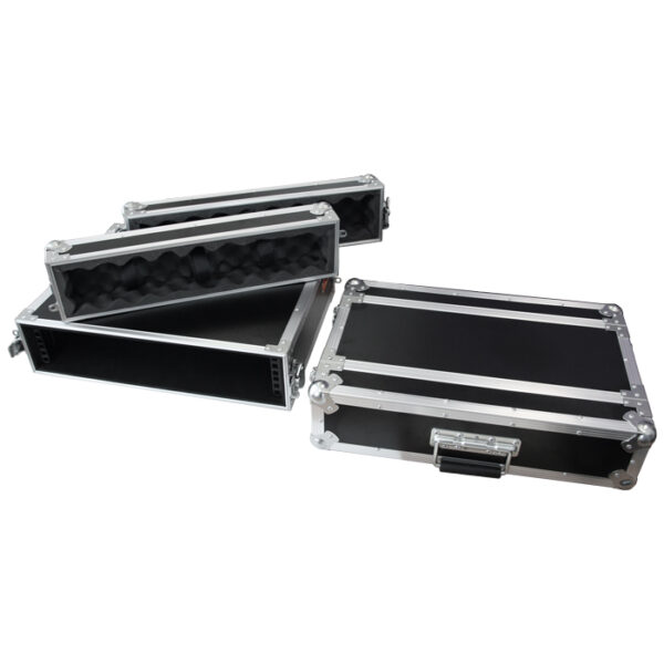 2RU 19 Rack Mount Radio Microphone Carry Case; 300mmD (excluding Covers) - Black"