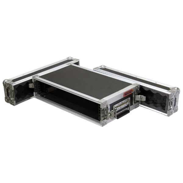 2RU Standard 19" Rack Mount Case; 300mmD (between Covers) - Black