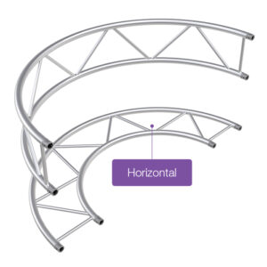 F42P Flat 0.75mR (1.5mØ) 180° Radial Truss - Horizontal (2 parts to a Circle)