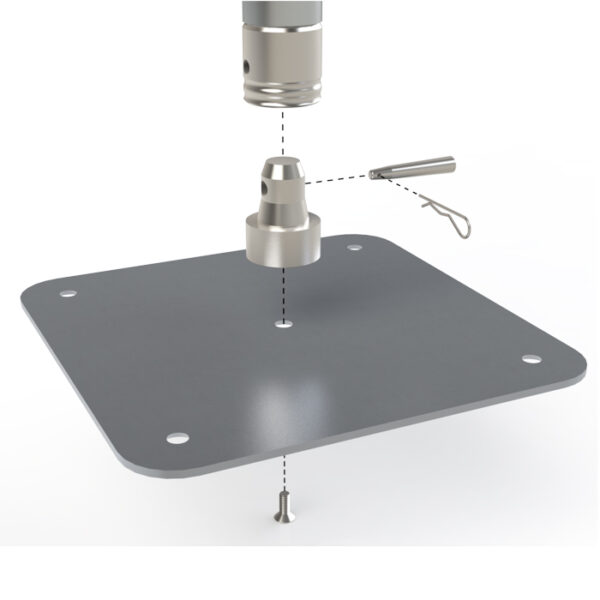 F32-44 Truss Stabilising Aluminium Base Plate Half-Spigot Connector - Image 2