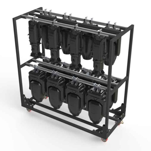 Lighting Meat Rack trolley with 50mm tubes for safe transport of lighting fixtures