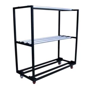 Lighting Meat Rack trolley with 50mm tubes for safe transport of lighting fixtures