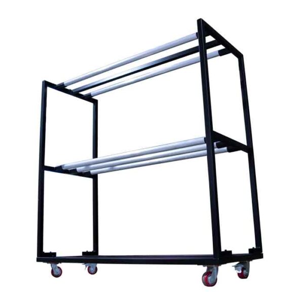 Lighting Meat Rack trolley with 50mm tubes for safe transport of lighting fixtures