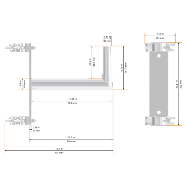 SPEAKER MOUNT FOR F01-45 GT-A-RIG-SPKMT MEASUREMENTS