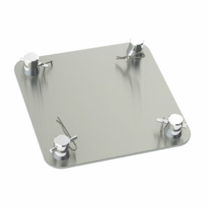 F24 Truss 240mm x 240mm x 5mm Square Aluminium Base Plate with Half-Spigots