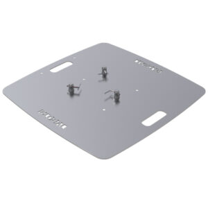 F33-34 Truss 800mm x 800mm x 6mm Laser Cut Steel Base Plate with Spigots, Pins & R-Clips
