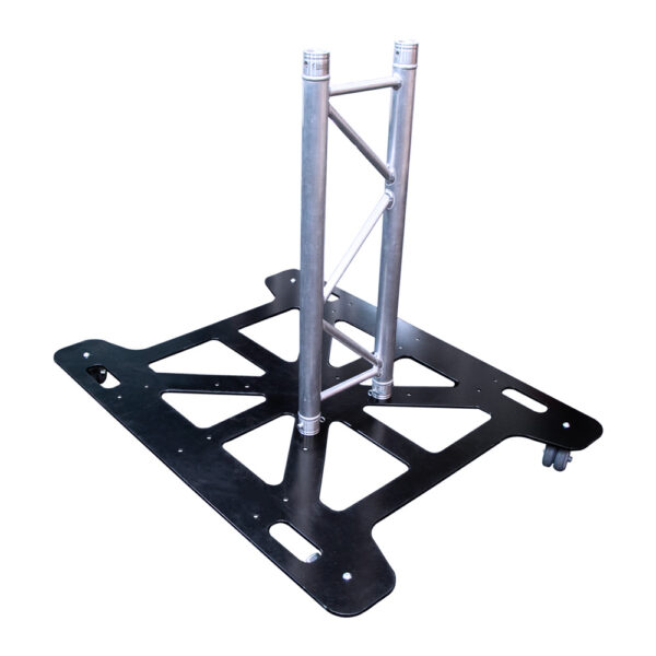 Universal Base Plate to suit F32-44P Truss; Modular 700/850mm U-Drop (incl. 5 Swivel Castors) Excluding Spigots Pins & R-Clips - Black - Image 2