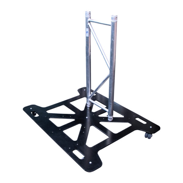 Universal Base Plate to suit F32-44P Truss; Modular 700/850mm U-Drop (incl. 5 Swivel Castors) Excluding Spigots Pins & R-Clips - Black - Image 4