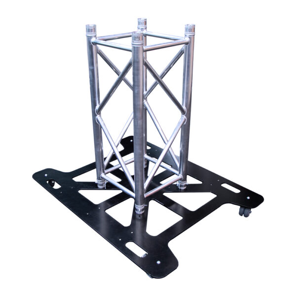 Universal Base Plate to suit F32-44P Truss; Modular 700/850mm U-Drop (incl. 5 Swivel Castors) Excluding Spigots Pins & R-Clips - Black - Image 5