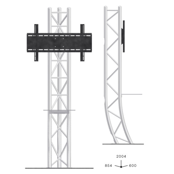 F33 Truss Style Screen Stand Complete (excluding shelf) - Brushed & Anodised