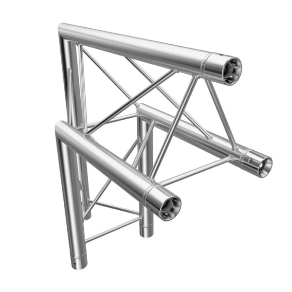 F23 Tri Truss 2 Way 90° Vertical Corner (Apex Outside) with Spigots, Pins & R-Clips
