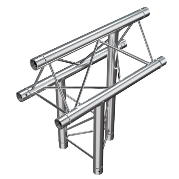 F23 Tri Truss 3 Way Vertical T-Junction (Apex Up) with Spigots, Pins & R-Clips