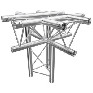 F23 Tri Truss 5 Way Horizontal X- to Vertical Junction (Apex Down) with Spigots
