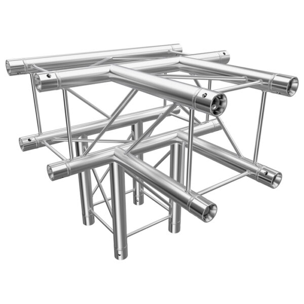 F24 Square Truss 4 Way T- to Vertical Junction with Spigots, Pins & R-Clips