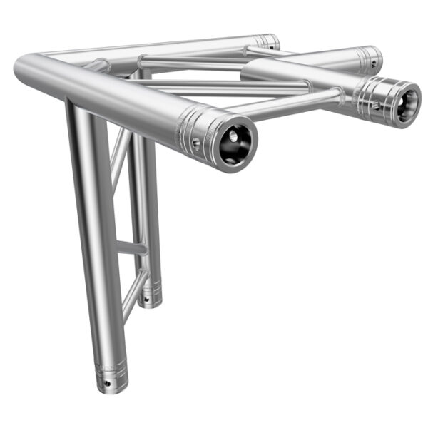 F32 Flat Truss 3 Way 90° Corner to Vertical Junction with Spigots