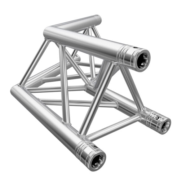 F33P Tri Truss 120° 2 Way Horizontal Corner with Spigots, Pins & R-Clips