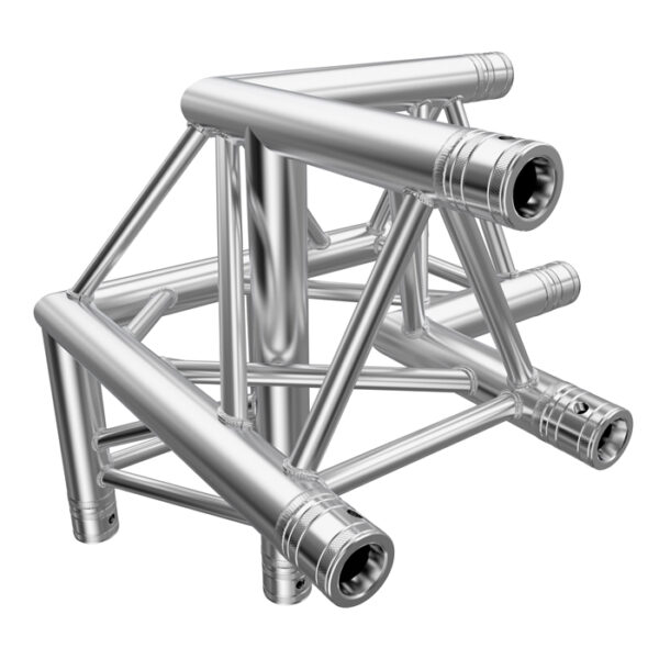 F33 Tri Truss 3 Way 90° Horizontal Corner (Apex Up) to Vertical Junction with Spigots, Pins & R-Clips - Right