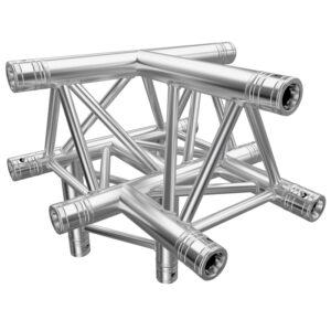 F33 Tri Truss 4 Way 90° Horizontal T- to Vertical Junction (Apex Up) with Spigots